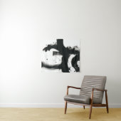 Onyx Gesture - Schwarze Paint Strokes Wandteppich (Beispiel (Horizontal))