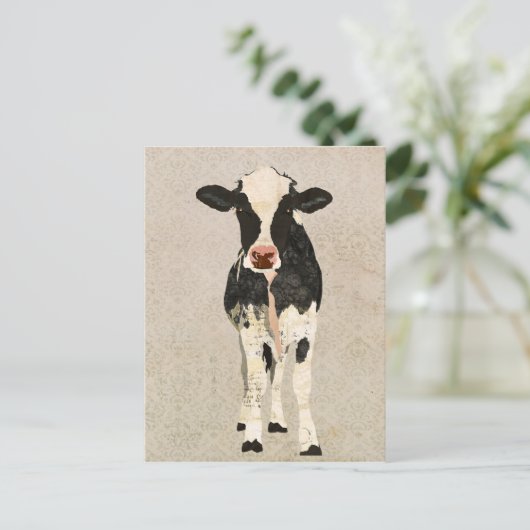 Onyx & Ivory Cow Postkarte (Stehend Vorderseite)