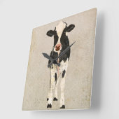 Onyx & Ivory Kuh Clock Quadratische Wanduhr (Winkel)