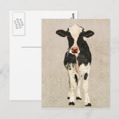 Onyx & Ivory Kuh Postkarte (Vorne/Hinten)