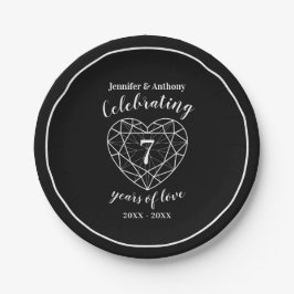 Onyx Jubiläum 7 Jahre personalisiertes Party Telle Pappteller