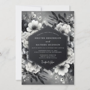 Onyx Luminous Flora Hochzeit Einladung
