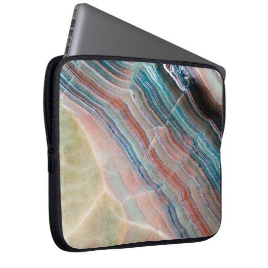 Onyx-Marmor-Textur Hintergrund der natürlichen Sto Laptopschutzhülle (Vorne Rechts)