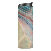 Onyx-Marmor-Textur Hintergrund der natürlichen Sto Thermosbecher (Nach links gedreht)