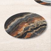Onyx Natural Gem Muster Runder Pappuntersetzer (Angewinkelt)