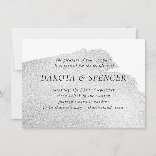 Onyx-Schlag | Black Charcoal Watercolor Wedding Einladung (Vorderseite)