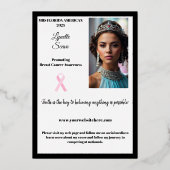 Onyx Shine Foil Pageant Autograph Cards Folieneinladung (Rückseite)