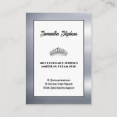 Onyx Shine Pageant Foto Business Card Visitenkarte (Rückseite)