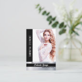 Onyx Shine Pageant Foto Business Card Visitenkarte (Stehend Vorderseite)