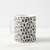Onyx Tinten Alphabet Kaffeetasse (Vorderseite Links)