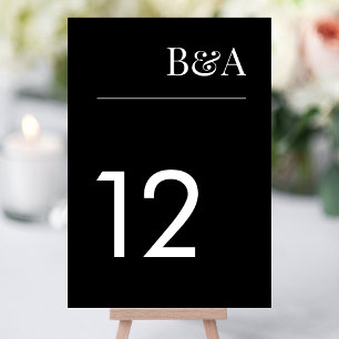 Onyx Tuxedo Einfache Schlichte Moderne Elegant Tischnummer