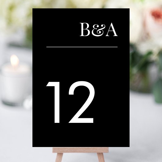 Onyx Tuxedo Einfache Schlichte Moderne Elegant Tischnummer