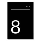 Onyx Tuxedo Einfache Schlichte Moderne Elegant Tischnummer (Vorderseite)