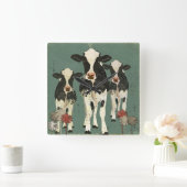 Onyx-u. Elfenbein-Kuh-Uhr Quadratische Wanduhr (Zuhause)