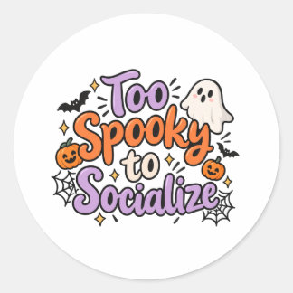 Oo Gruselig, um lustig Halloween-Design T-Shirt zu Runder Aufkleber