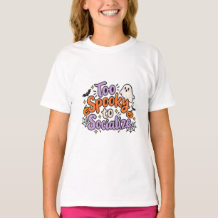 Oo Gruselig zum Sozialisieren Lustiges Halloween-D T-Shirt