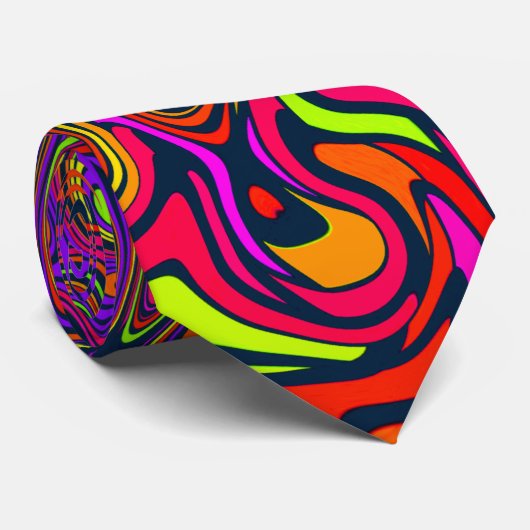 OOAK OPkunst-psychedelische Strudel-Krawatte Krawatte (Gerollt)