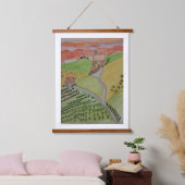 OOAK TUSCANY watercolor reproduced on canvas  Wandteppich Mit Holzrahmen (Schlafzimmer)