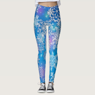 Oodles von Schneeflocken im Hintergrund Leggings