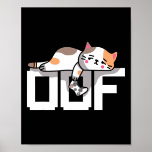 Oof Gamer Meme Noob Internetkultur Gamer Katze Män Poster