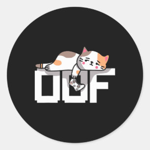 Oof Gamer Meme Noob Internetkultur Gamer Katze Män Runder Aufkleber