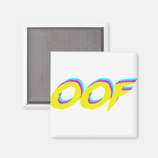 OOF Retro Neon Graphic Magnet (Vorderseite/Rückseite)