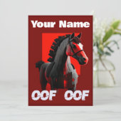 Oof Roblox Funny Meme Red Horse Einladung (Stehend Vorderseite)