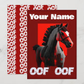 Oof Roblox Funny Meme Red Horse Einladung (Vorne/Hinten)