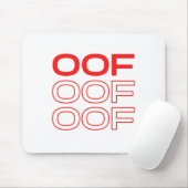 Oof Roblox Funny Meme Red Schriftart Mousepad (Mit Mouse)