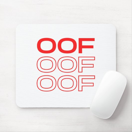 Oof Roblox Funny Meme Red Schriftart Mousepad (Mit Mouse)