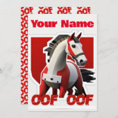 Oof Roblox Funny Meme Red White Horse Einladung (Vorne/Hinten)
