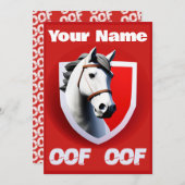 Oof Roblox Funny Meme Red White Horse Einladung (Vorne/Hinten)