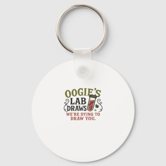 Oogie�s Lab Draws � Funny Halloween Phlebotomist & Schlüsselanhänger (Vorderseite)