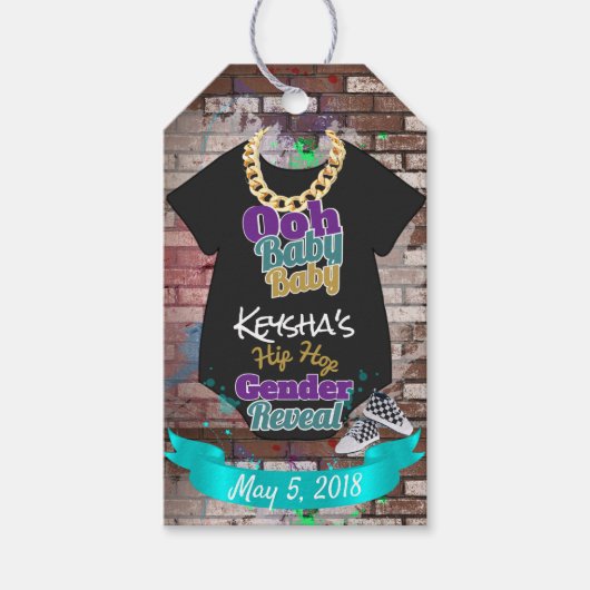Ooh Baby-Hip-Hop-Geschlecht offenbart Gefälligkeit Geschenkanhänger (Vorderseite)