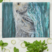 Ooh Goody Lunchtime Sea Otter Malerei Geschirrtuch (Gefaltet)