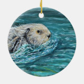 Ooh Goody Lunchtime Sea Otter Malerei Keramik Ornament (Hinten)