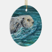 Ooh Goody Lunchtime Sea Otter Malerei Keramik Ornament (Rechts)