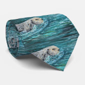 Ooh Goody Lunchtime Sea Otter Malerei Krawatte (Gerollt)
