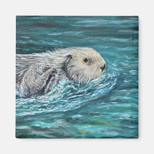 Ooh Goody Lunchtime Sea Otter Malerei Magnet (Vorne)