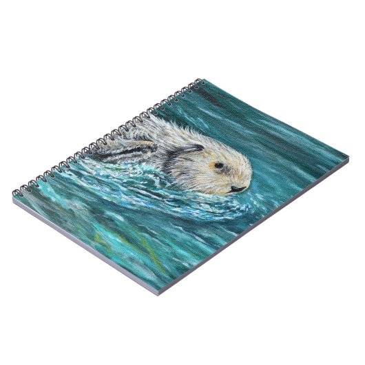 Ooh Goody Lunchtime Sea Otter Malerei Notizblock (Linke Seite)