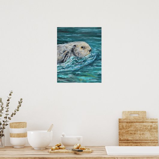 Ooh Goody Lunchtime Sea Otter Malerei Poster (Küche)