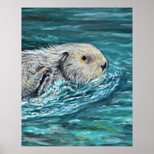 Ooh Goody Lunchtime Sea Otter Malerei Poster (Vorne)
