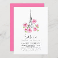 Ooh la Eiffel Tower Pink Floral Baby Sprinkle