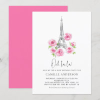 Ooh la Eiffel Tower Pink Floral Geburtstagsparty