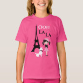 Ooh La Eiffel Tower, Poodle und Girl T-Shirt (Vorderseite)
