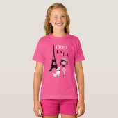 Ooh La Eiffel Tower, Poodle und Girl T-Shirt (Vorne ganz)