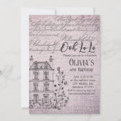 Ooh La French Floral Paris Party Einladung (Vorderseite)