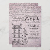 Ooh La French Floral Paris Party Einladung (Vorne/Hinten)