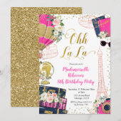 Ooh La Girl Paris Einladung zum Geburtstag (Vorne/Hinten)