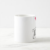 Ooh La Hot Pink Lip Print Typografy Kaffeetasse (Mittel)